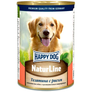Happy Dog консервы для собак всех пород, телятина с рисом, 410 г