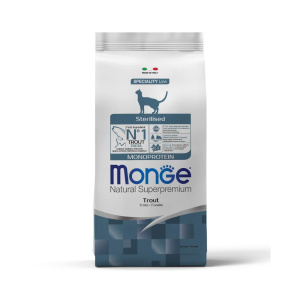 Monge Cat сухой корм для стерилизованных кошек, форель, Monoprotein Sterilized, 1,5 кг