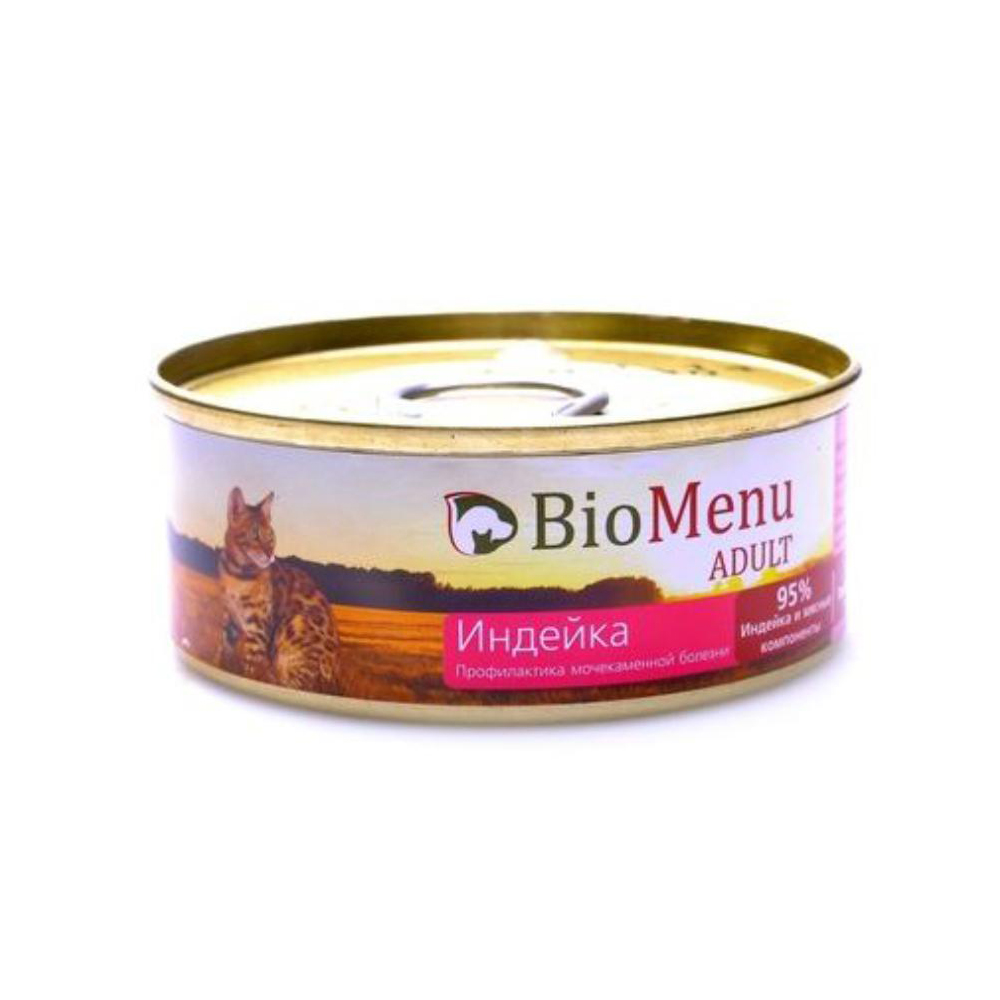 BioMenu консервы для кошек, паштет с индейкой, 100 г<