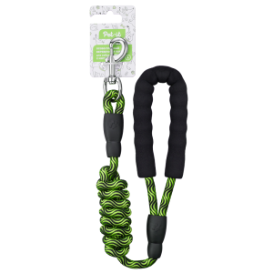 Pet-it Поводок особо прочный веревочный с мягкой ручкой 1,2х152 см нейлон зеленый