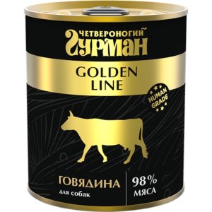 Четвероногий Гурман Golden консервы для собак, говядина в желе, 525 г
