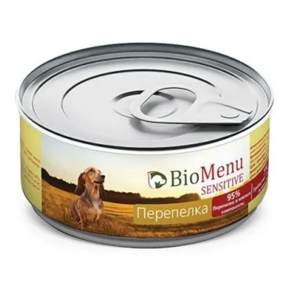 BioMenu гипоаллергенные консервы для собак всех пород, перепелка, Sensitive, 100 г<