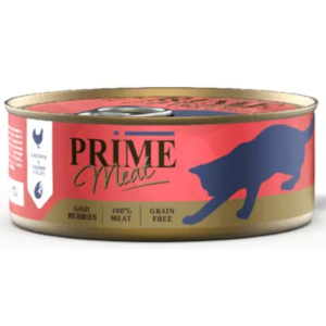 PRIME MEAT консервы для кошек, курица с креветкой в желе, 100 г