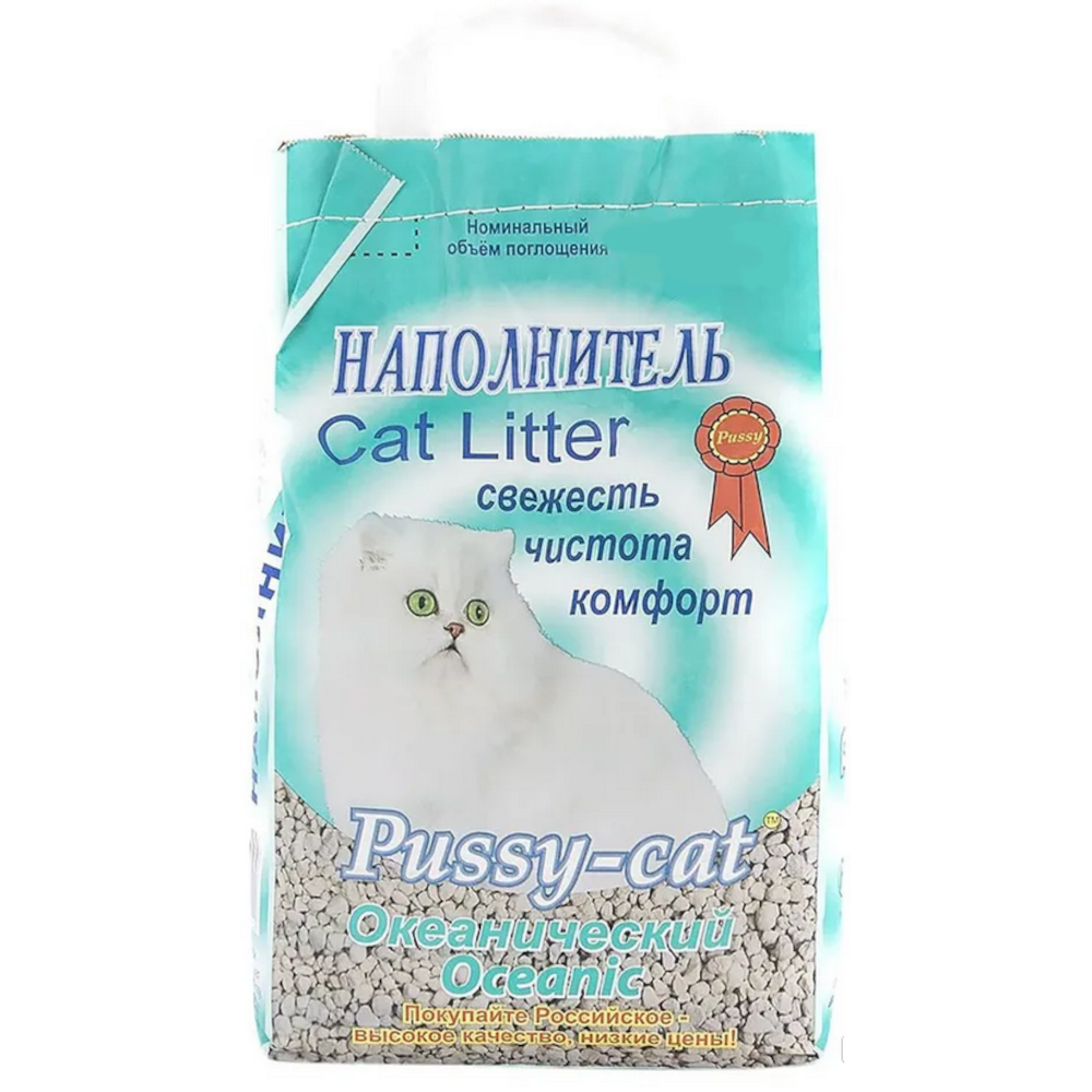 Наполнитель Pussy-cat океанический, впитывающий, 10 л<