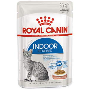 Royal Canin консервированный корм для взрослых стерилизованных кошек, в соусе, Индор стерилайзд,  85 г