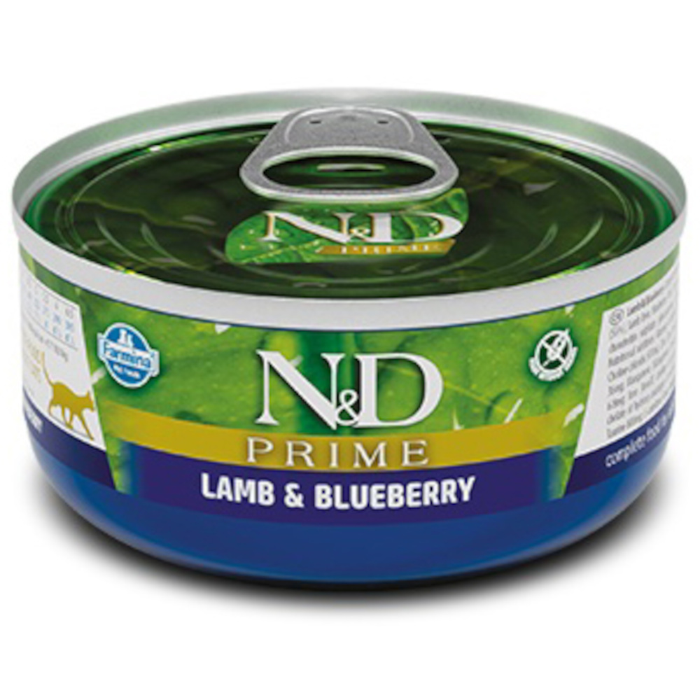 Farmina N&D Prime консервы для взрослых кошек, ягненок с черникой, Lamb&Blueberry, 70 г<