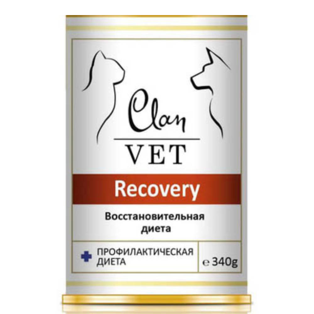 Clan Vet консервы для собак и кошек, Восстановительная диета, Recovery, 340 г<