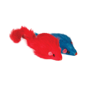 Triol Игрушка для кошек "Мышь цветная", натуральный мех, 7,5 см