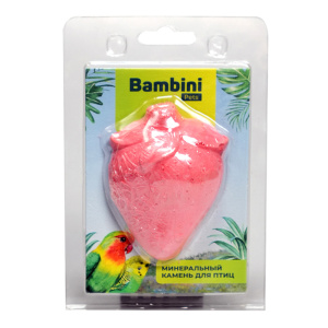 Bambini Pets Минеральный камень для птиц "Клубничка"