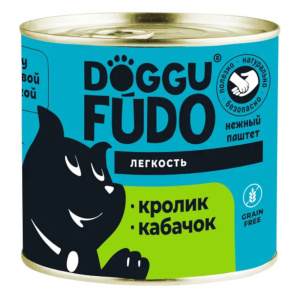 DOGGUFUDO консервированный корм для собак Легкость пищеварения, паштет из кролика с кабачком, 240 г