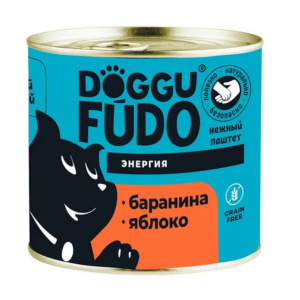 DOGGUFUDO консервированный корм для собак Энергия, паштет из баранины с яблоком, 240 г