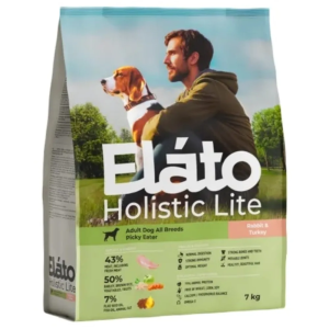 Сухой корм Elato (Элато) Holistic Lite для собак всех пород привередливых к еде, кролик с индейкой, 7 кг