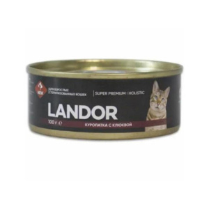Landor консервы для стерилизованных кошек, куропатка с клюквой, 100 г
