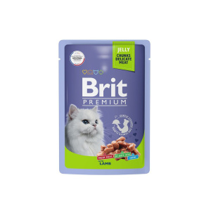 Brit Premium консервы для взрослых кошек, ягненок в желе, 85 г