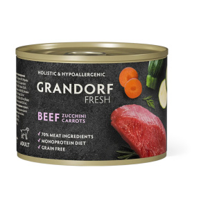 Grandorf Fresh консервы для собак, паштет из говядины с цукини и морковью, 200 г 