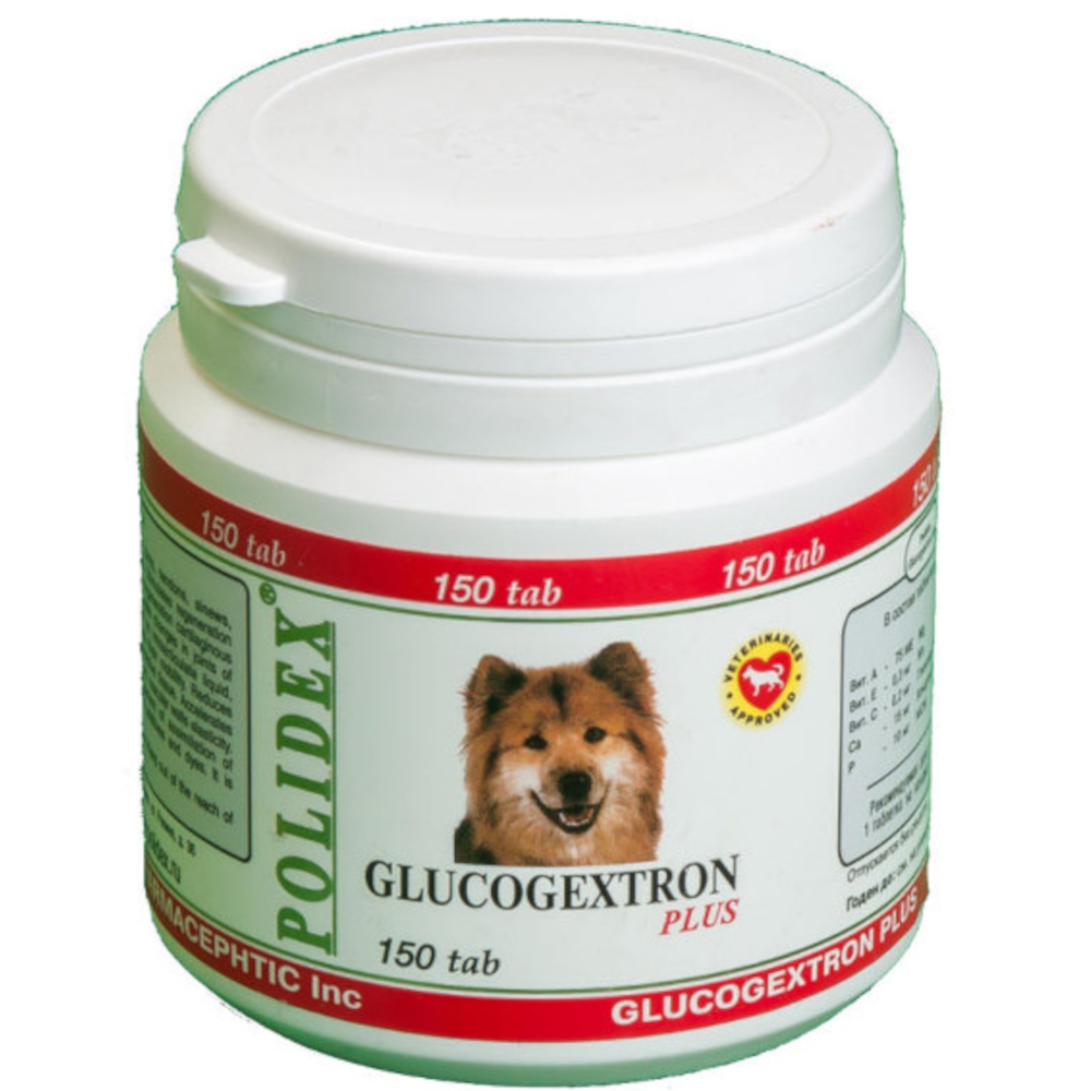 Polidex Glucogextron plus добавка для суставов собак, 150 таблеток<