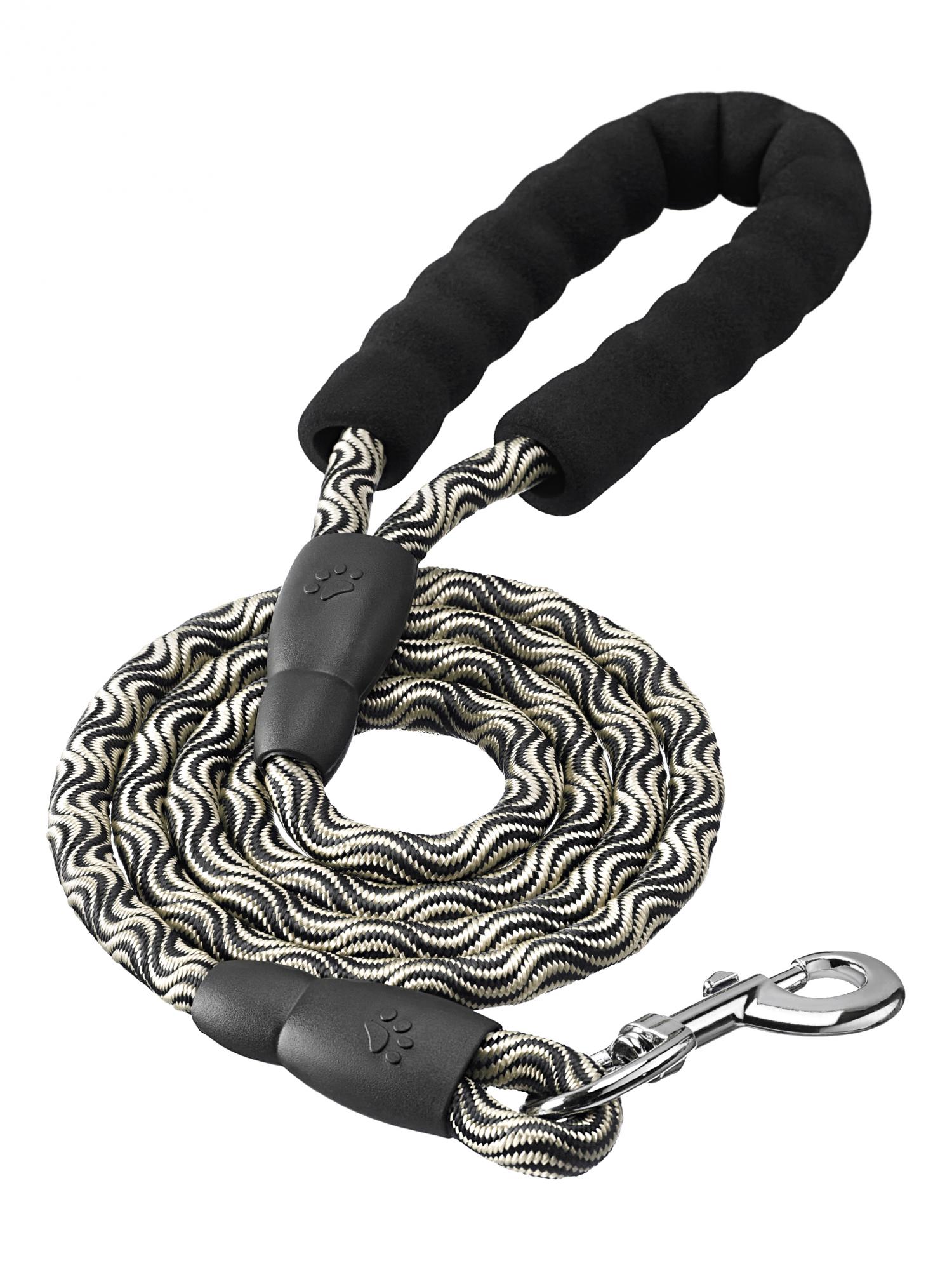 Pet-it Поводок особо прочный веревочный с мягкой ручкой 1,2х152 см нейлон чёрный