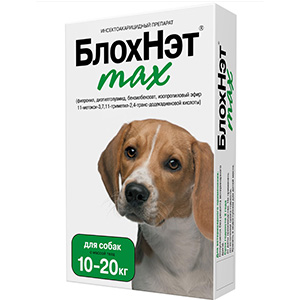БлохНэт max капли инсектоакарицидные для собак 10-20 кг, 2 мл