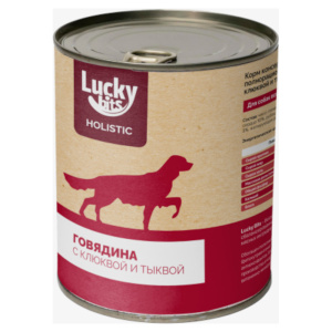 Lucky Bits консервы для собак всех пород, говядина с клюквой и тыквой, 970 г