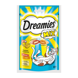 Dreamies Mix лакомство для кошек, лосось с сыром, 60 г