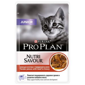 Pro Plan консервы для котят, говядина, Nutri Savour, 85 г