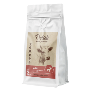 Сухой корм Delish Super Premium для собак мини пород старше 7 лет, говядина с рисом, 2 кг