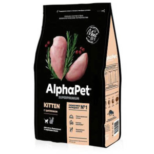 AlphaPet сухой корм для котят, беременных и кормящих кошек, цыпленок, 400 г