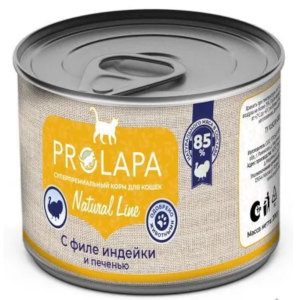 ProLapa Natural Line консервы для кошек, индейка с печенью, 200 г