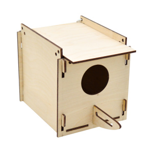 Zooexpress домик для птиц Скворечник квадратный, фанера, 13х22х14 см