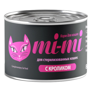 Mi-Mi консервы для стерилизованных кошек, с кроликом, 80 г