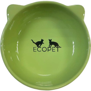 Ecopet Миска керамическая круглая, оливковая, 200 мл