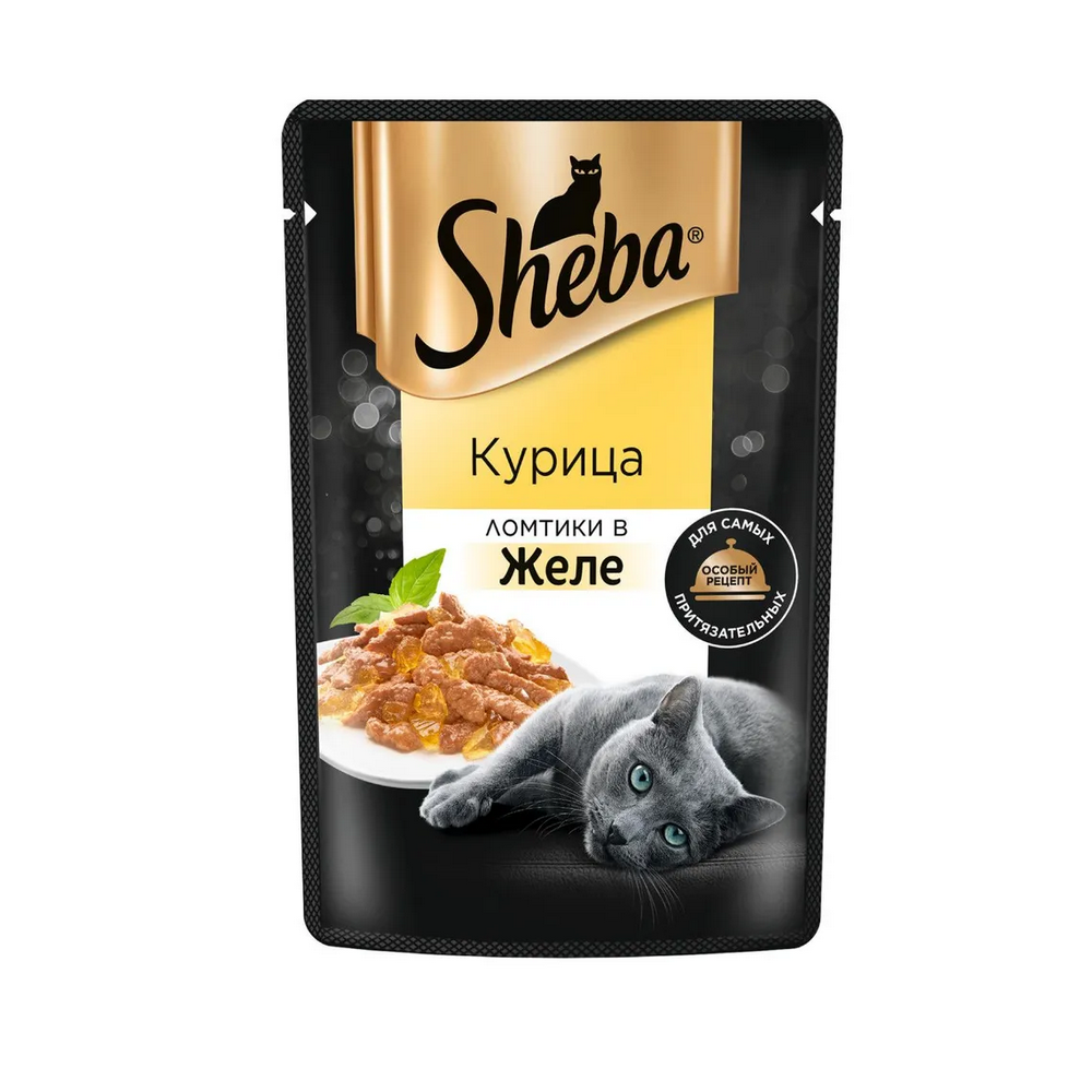 Sheba консервы для кошек, пауч, курица в желе, 75 г<