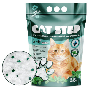 Наполнитель Cat Step Crystal Fresh Mint силикагелевый, 3,8 л