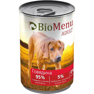 BioMenu консервы для взрослых собак всех пород, говядина, 410 г