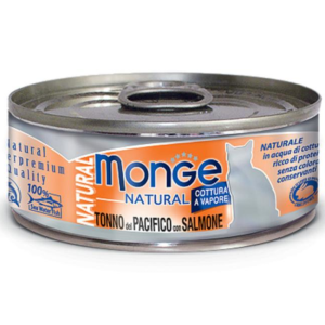 Monge Cat консервы для взрослых кошек, тунец с лососем, Natural, 80 г