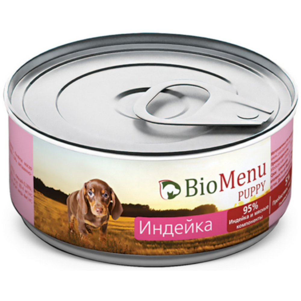 BioMenu консервы для щенков всех пород, индейка, 100 г<