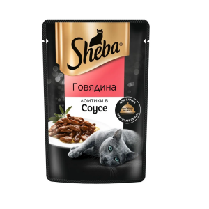 Sheba консервы для кошек, пауч, говядина ломтики в соусе, 75 г