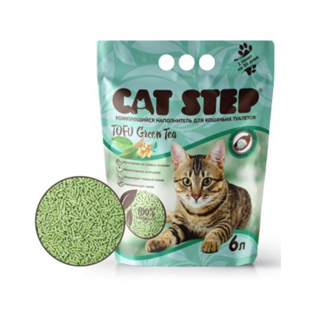 Наполнитель Cat Step Tofu Green Tea  растительный, комкующийся, 6 л<
