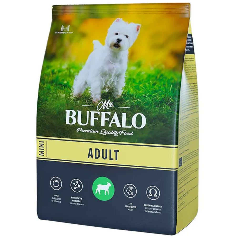 Mr.Buffalo сухой корм для взрослых собак мелких пород, ягненок, 800 г<
