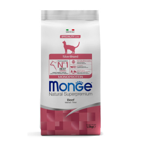 Monge Cat сухой корм для стерилизованных кошек, говядина, Monoprotein Sterilized, 1,5 кг