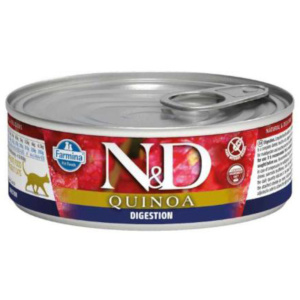 Farmina N&D Quinoa консервы для взрослых кошек с чувствительным пищеварением, Digestion, 80 г