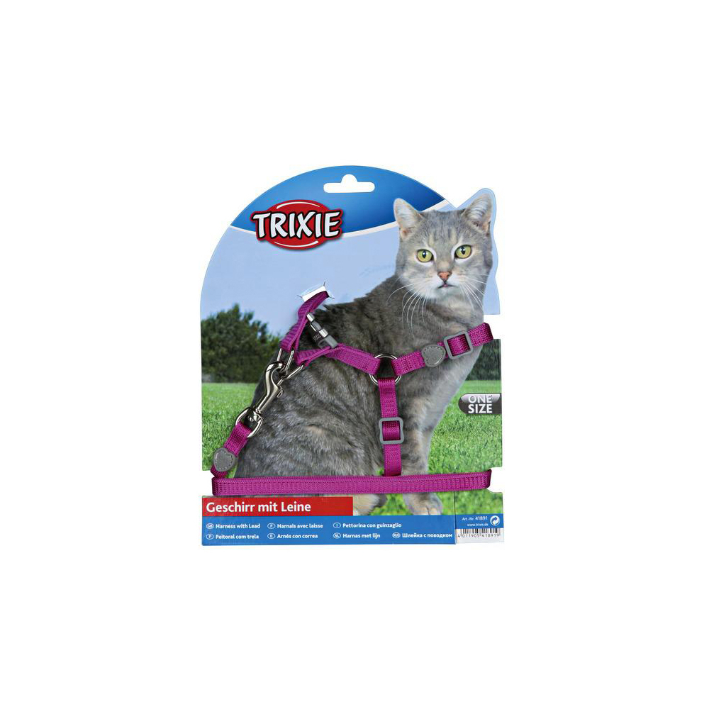 Trixie Шлейка с поводком для кошек Premium<