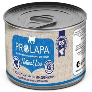ProLapa Natural Line консервы для кошек, кролик с индейкой и клюквой, 200 г