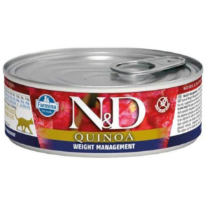 Farmina N&D Quinoa консервы для взрослых кошек, контроль веса, Weight Management, 80 г