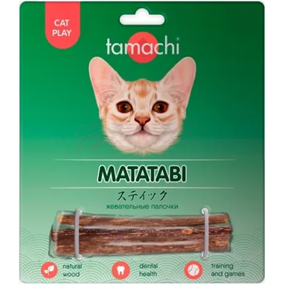 Tamachi Игрушка для кошек из натурального дерева Мататаби, 3х12 г<