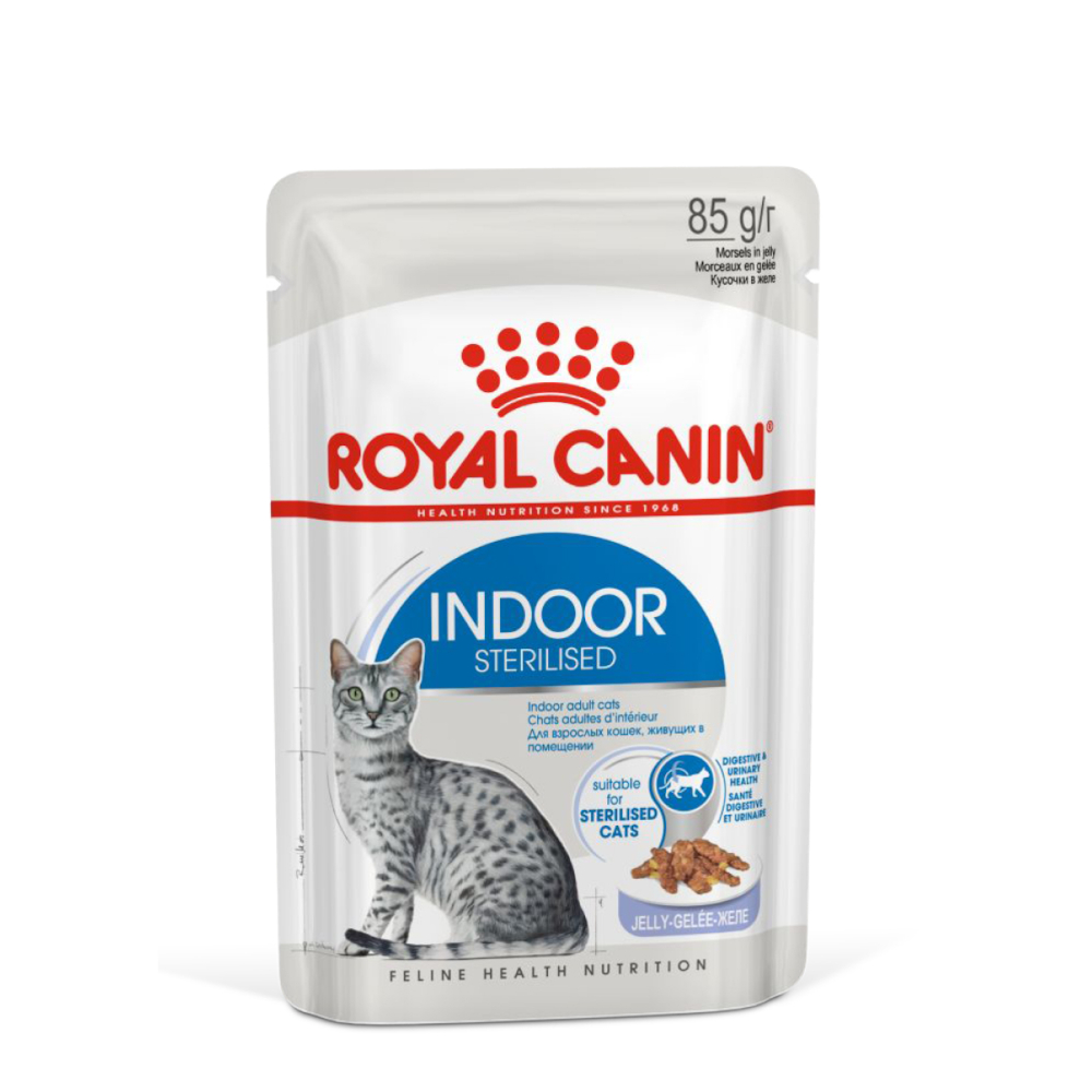 Royal Canin консервированный корм для кошек, Индор стерилайзед в желе, 85 г