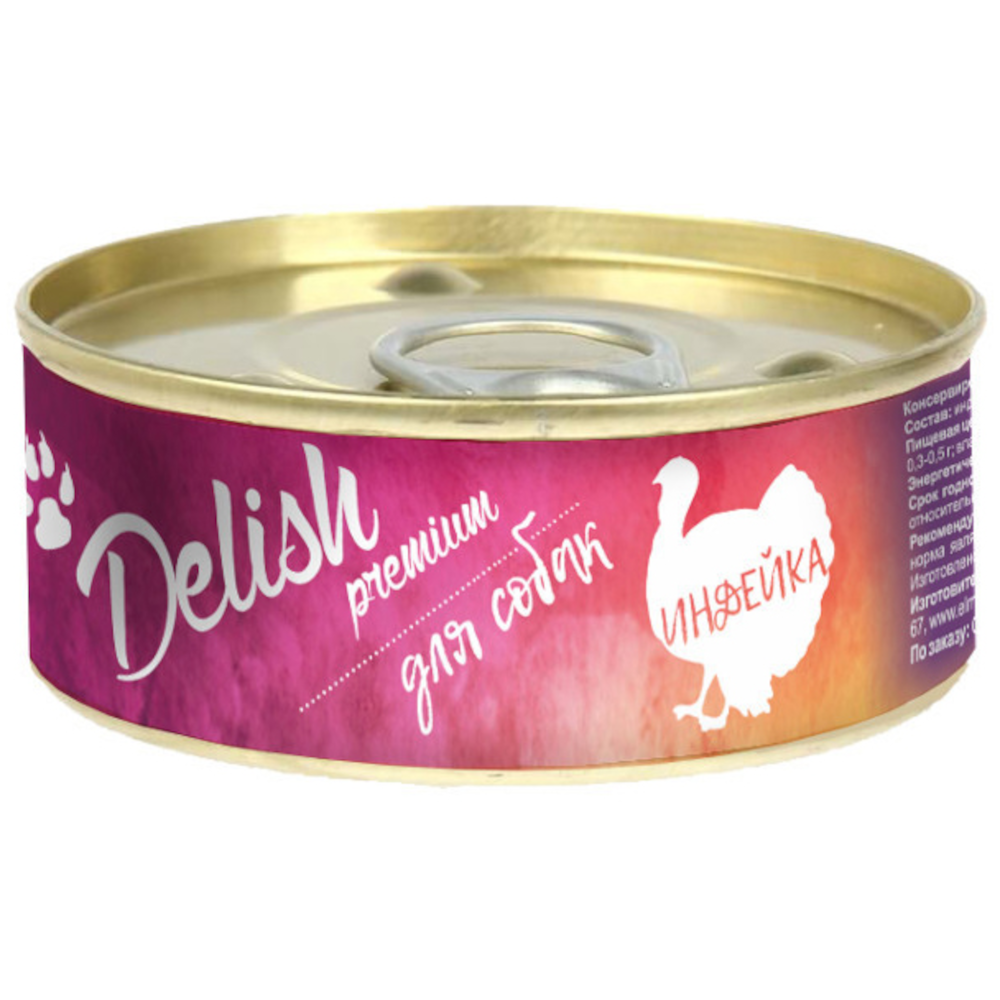 Delish Premium консервы для собак, индейка, 100 г<