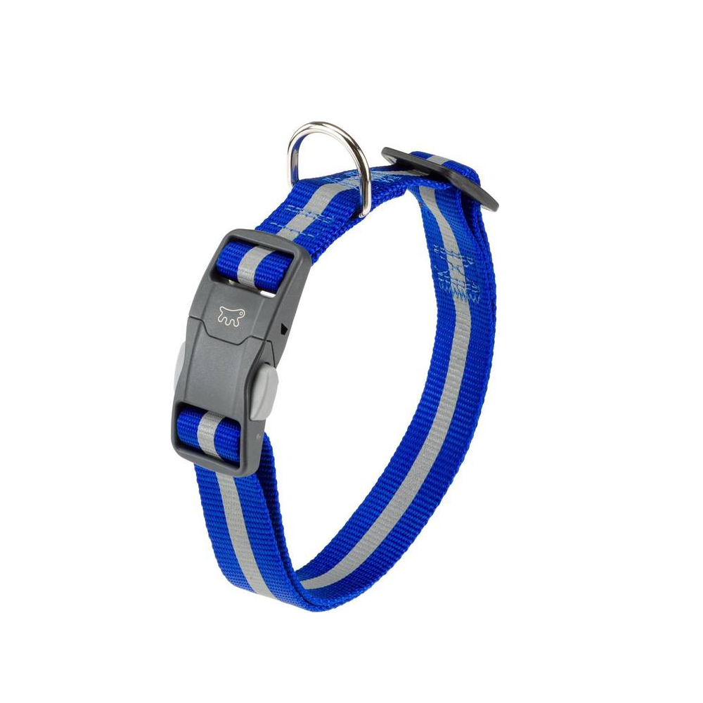 Ferplast Ошейник Club Reflex синий, со светоотражающей полосой, 15 мм, 44 см<