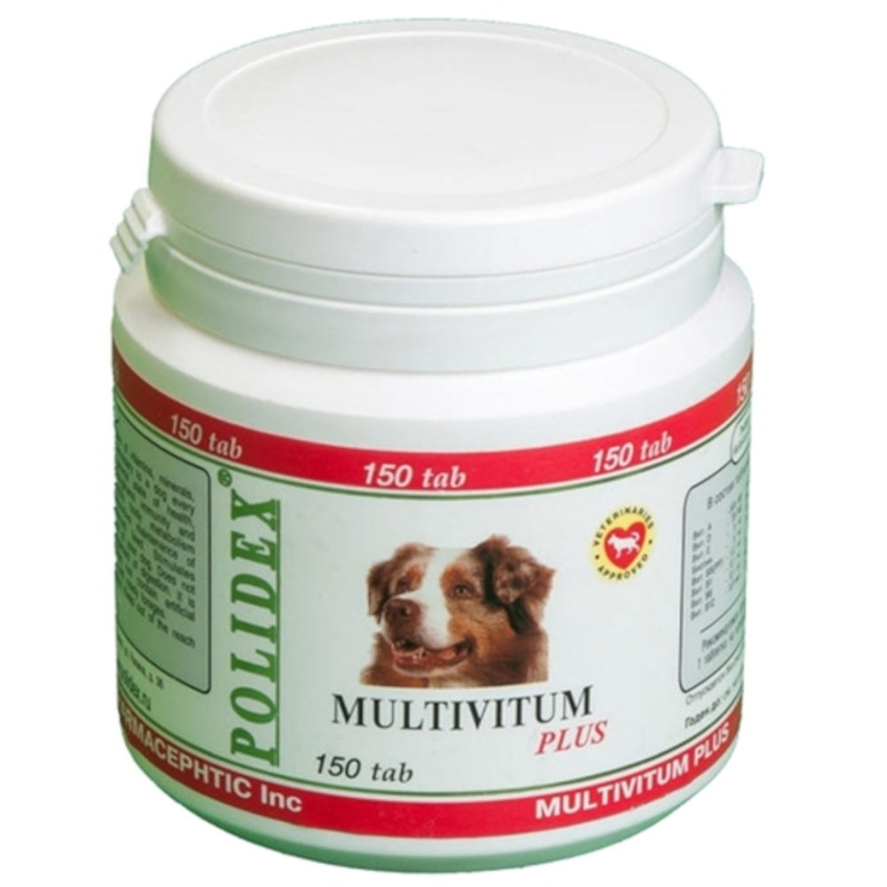 Polidex Multivitum plus витамины для собак, 150 таблеток<