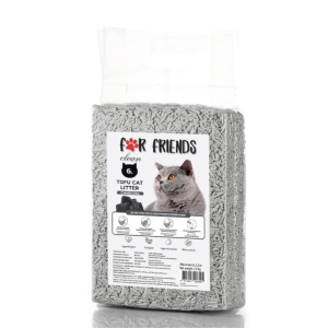 Наполнитель For Friends Tofu Charcoal, комкующийся растительный, 6 л